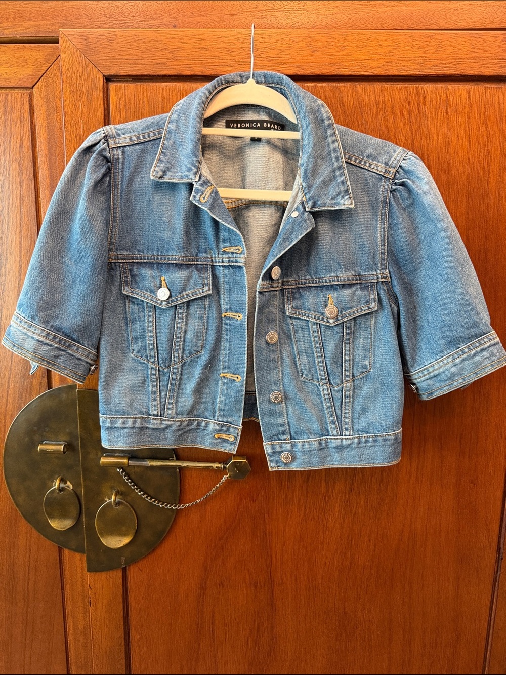 Veronica Beard Light Blue Short Sleeve Denim Jacket Size Small